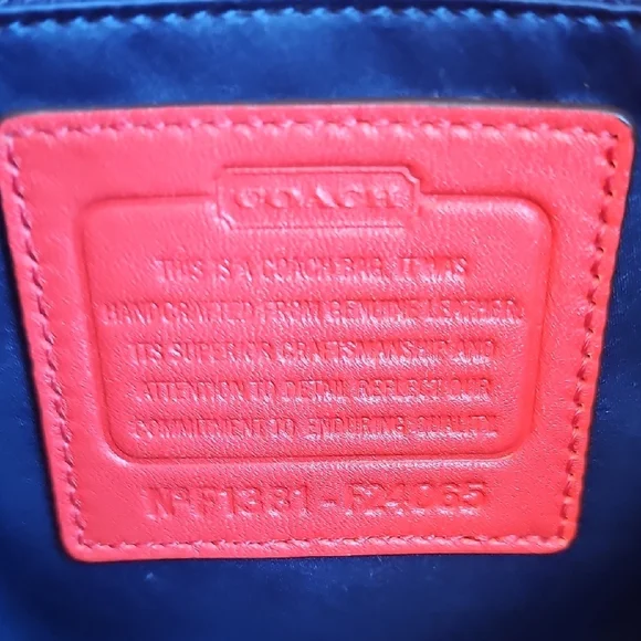 Coach 2013 Park Colorblock Carrie Tote Orange Blue Brown - Picture 12 of 14